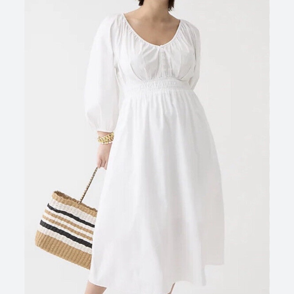J. Crew White Long Sleeve Dress